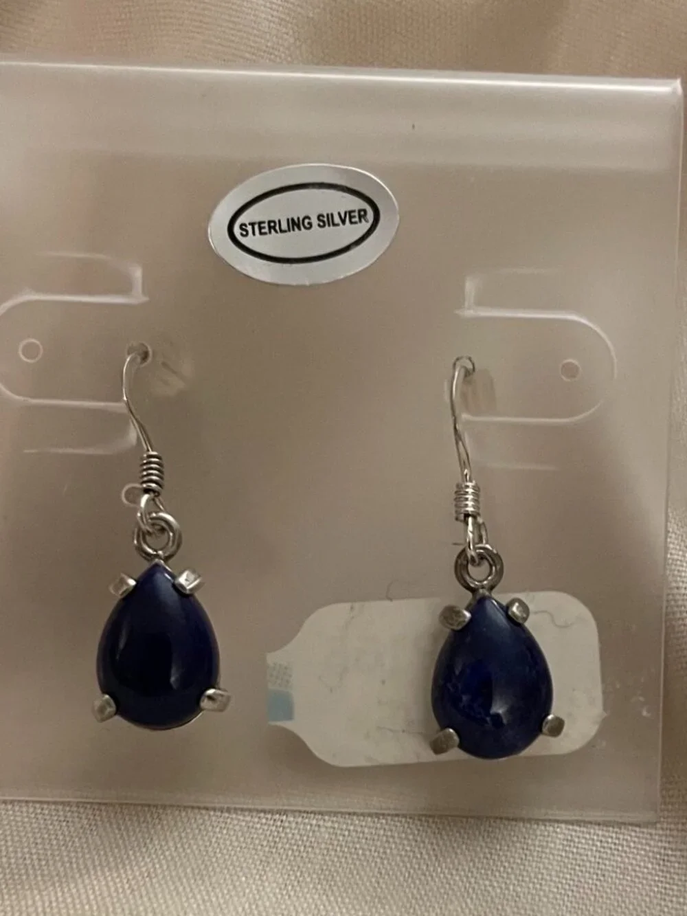 NWT Sterling Silver Lapis Earrings Dangle Pierced Blue Clarity Metaphysical Boho